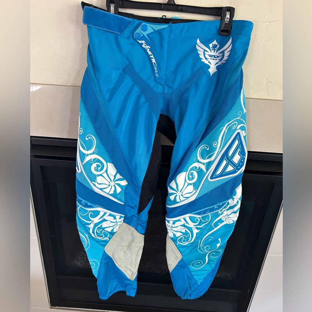 ▶️ Fly Racing Kinetic Pro Series Motocross Pants Blue Black Womens 32x28